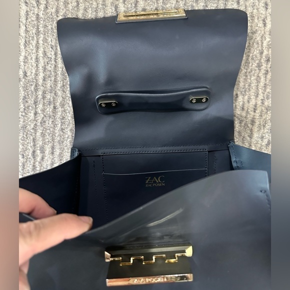 ZAC POSEN Navy Blue Eartha Top Handle Bag, NWOT! - Picture 9 of 15